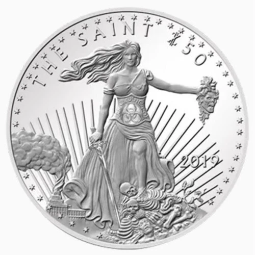 2019 Zombucks The Saint (last round in the series) - 1 oz. 999 silver round