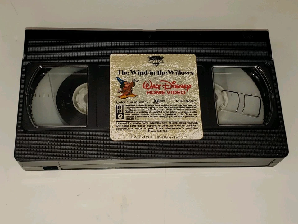 Vintage 1989 Walt Disney Mini Classics The Wind in the Willows Short Film VHS - Image 4 of 4
