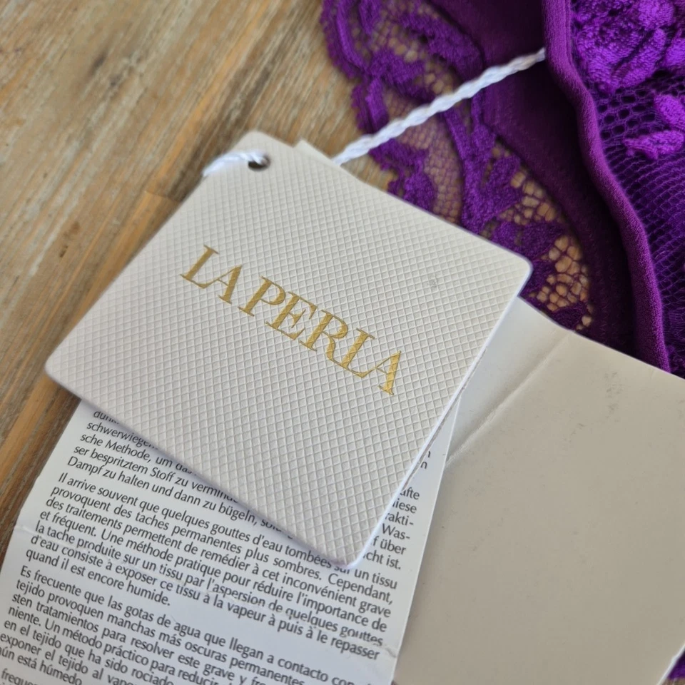 $235 La Perla Rosa Bragas Ropa Interior Bragas de Seda Talla Uk 18 Ciruela Nuevo Italiano  Foto 2 de 4