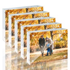 5 Pack 8x10 Acrylic Picture Frames - 20 Thicker Double Sided Magnetic Frame ...