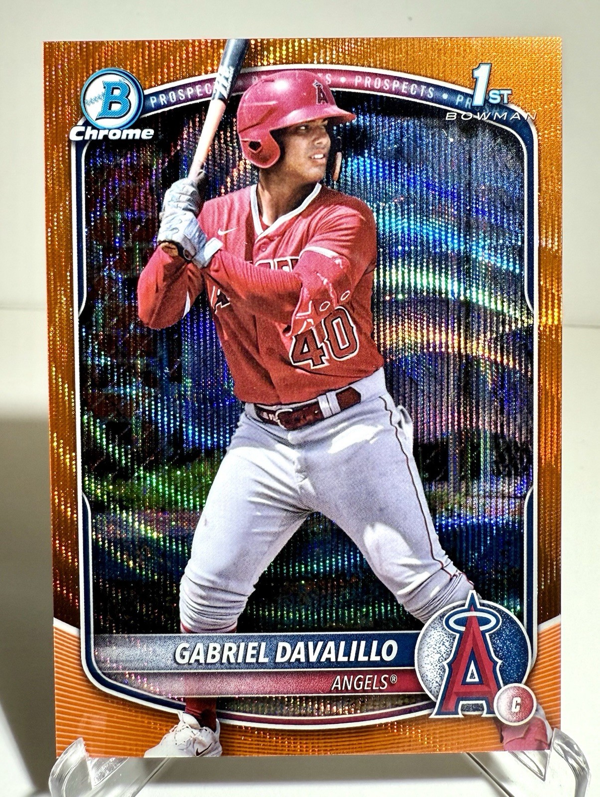 2025 Bowman Chrome Gabriel Davalillo 1st Bowman Orange Wave Refractor /25