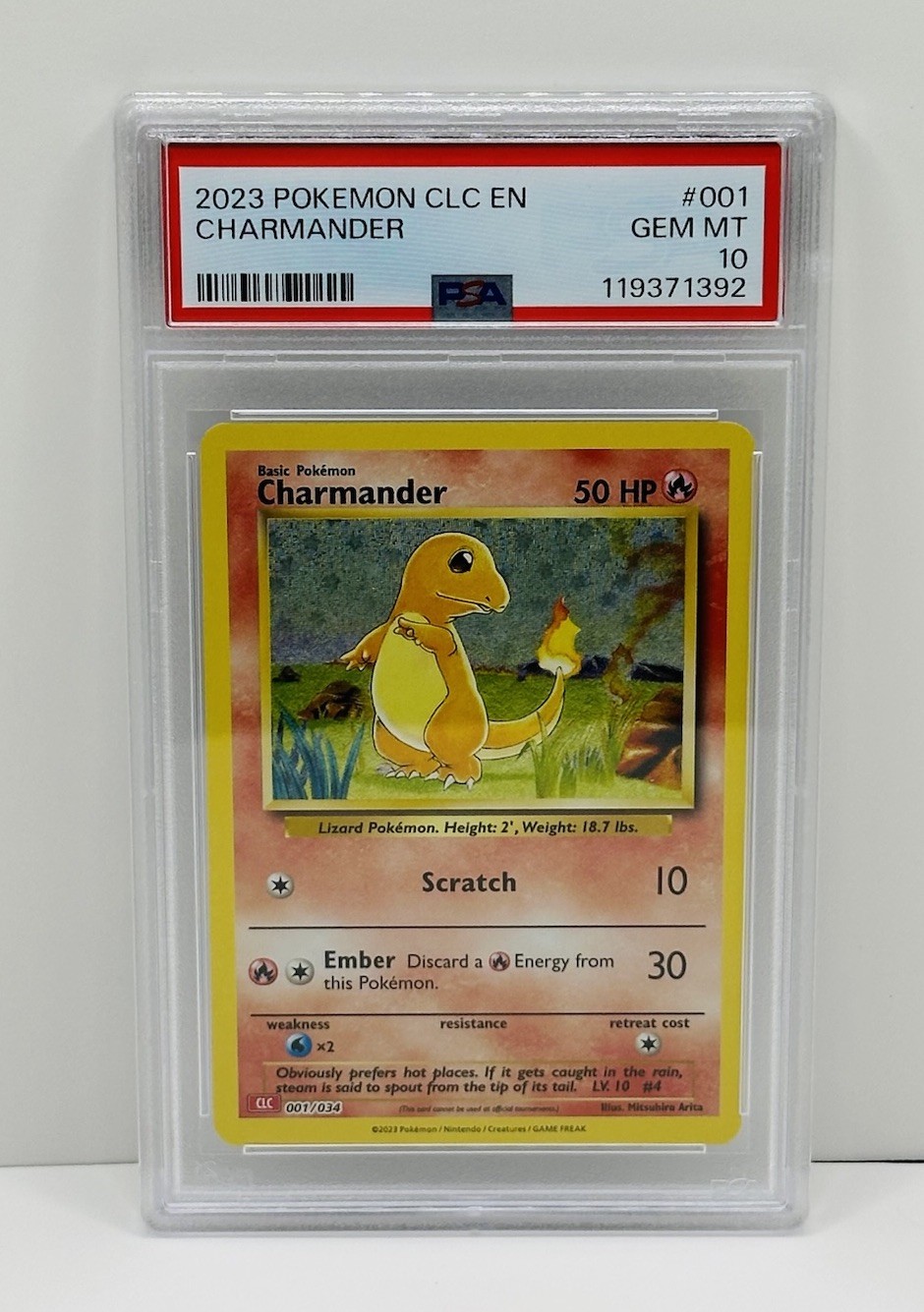 🔥2023 POKEMON CLC-TRADING CARD GAME CLASSIC #001 CHARMANDER PSA 10!🔥