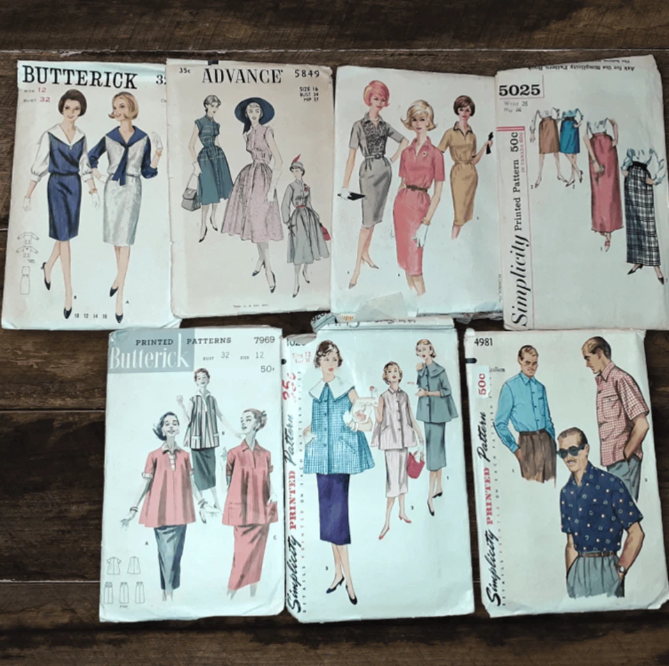 Lote de patrones de costura de los años 50 y 60 bata de maternidad sin cortar corte simplicidad Mccalls para hombre Foto 2 de 3