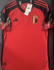adidas Belgium Authentic Red/Black Soccer Jersey HEAT.RDY RBFA 2022 Size M