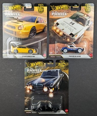3x Hot Wheels Premium Thrill Climbers # Subarua Impreza WRX # Porsche 914 # AMG