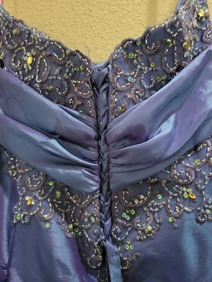 Flirt By Maggie Sottero Purple Beads &Sequines  Dress,Size 22. - Image 4 of 4