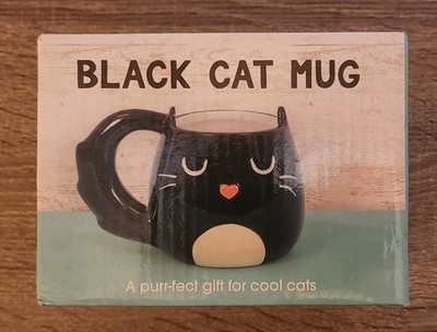 Black Kitty Meow Town Keramiktasse Katze Geschenk für Katzenliebhaber