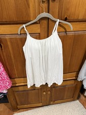 Women s White Solid Camisole w/ Built-In Bra, Adjustable Straps, Modal, XL