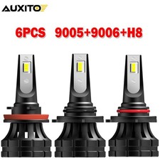 AUXITO 9006 6X9005 Headlight H11 LED Fog Bulb Light for Ford Explorer Expedition