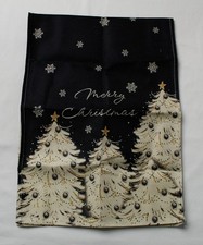 Three In Adult Golden Tree Star Snowflake Christmas Table Runner AP2 Black