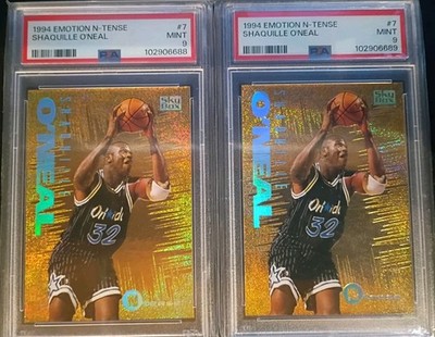 (2) SHAQUILLE SHAQ O'NEAL PSA 9 1994-95 SKYBOX E-MOTION #7 N-TENSE MAGIC HOT! 