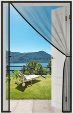 MAGZO Magnetic Screen Fit Door Size 36'' x 80'', Gray 