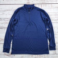 VTG Patagonia Capilene Quarter Zip Pullover Mens Large Navy Blue Made in USA