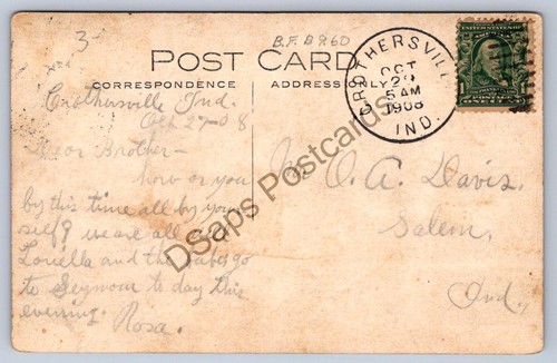 K55/ Crothersville Indiana RPPC Postcard c1910 M.E. Church Building 61 - Bild 2 von 2