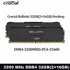Crucial Ballistix 32GB DDR4 Memory RAM 3200MHz 2x16GB Modules for PC Gaming