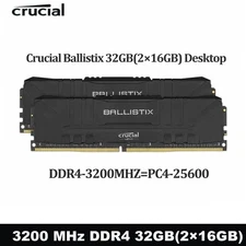 Crucial Ballistix 32GB DDR4 Memory RAM 3200MHz 2x16GB Modules for PC Gaming