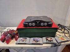 Nintendo 64 Console Bundle, 4 Games, 1 Controller, Cables Working Preowned