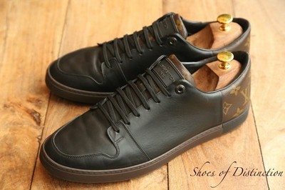Louis Vuitton LV Monogram Schwarz Leder Turnschuhe Schuhe Sneaker Herren UK...