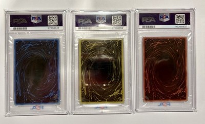 PSA 10 YU-GI-OH! STAINLESS STEEL EGYPTIAN GOD CARDS SET OF 3