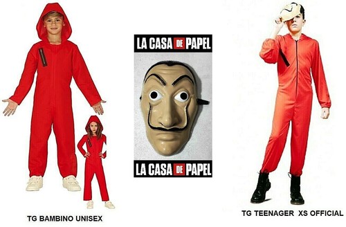 CARNEVALE HALLOWEEN VESTITO COSTUME CASA DI CARTA PAPEL RESISTENZA TG  BAMBINO | eBay