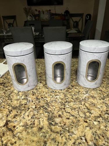 Tin Food Storage Containers With See Through Window New Set Of 3