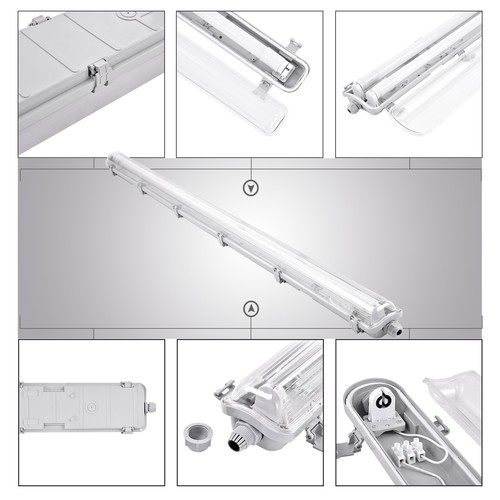 LED Feuchtraumleuchte Wannenleuchte 60/120/150cm Keller Decken Werkstattlampe - Bild 23 von 30