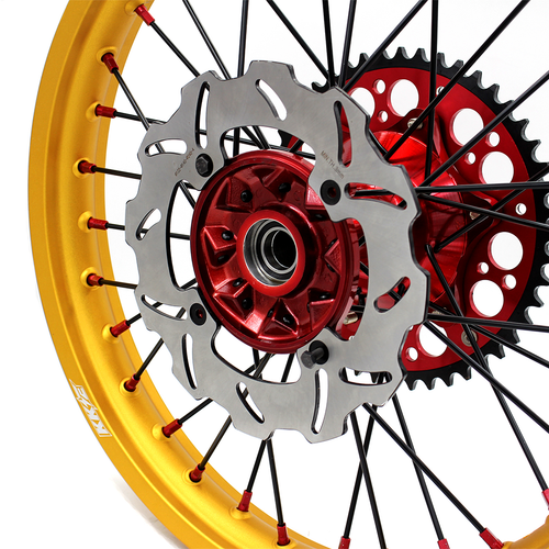 KKE 21/19 Cast Wheels Fit Honda CR125R 1995-1997 CR250R CR500R 96-2001 Gold Rims - Picture 9 of 12