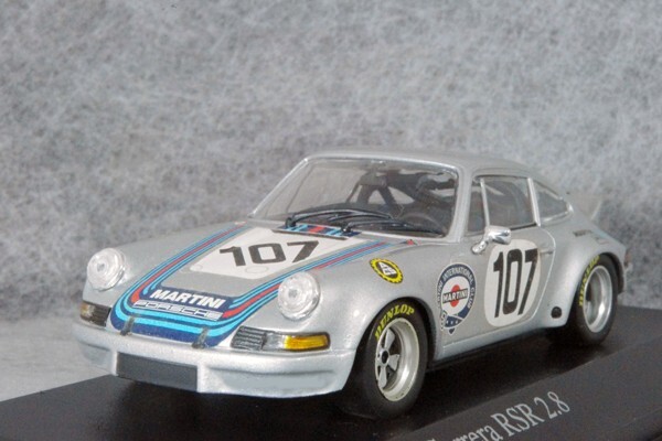 1/43 MINICHAMPS Porsche 911 Carrera RSR 2.8 #107 Silver w 1/43 MINICHAMPS Porsche 911 Carrera RSR 2.8 #107 Silver w