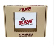 RAW Rolling Papers STAR GLASS ROLLING TRAY - Limited Edition - SIZE: 6" x 4"