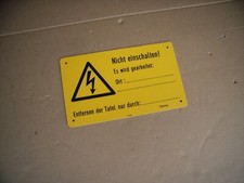 Warnschild Nicht einschalten Schild 200x120 mm Pertinax Hinweisschild Gelb Hart