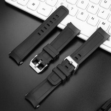 Cinturino orologio 22 mm nero blu gomma adatto a IWC Aquatimer IW3768/3290/3568/3767