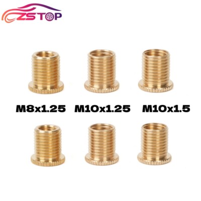 6PCS Universal Aluminum Gear Shift Knob Adapter Standard Threading Nuts Insert