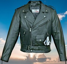   Motorradjacke Leder Chopper Biker Rocke Freizeit,Schwarz Mit pteketoren 