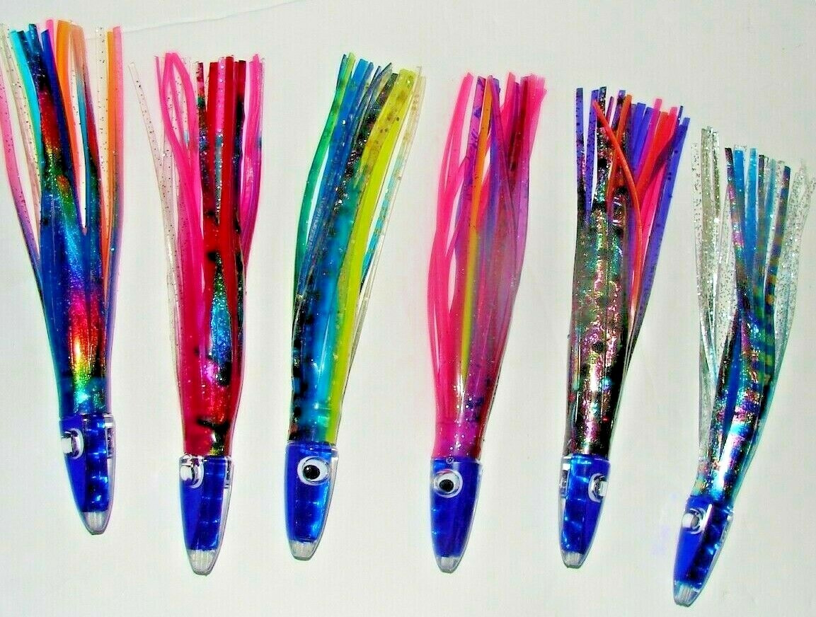 5 Trolling Lures Custom Pack Saltwater Offshore Fishing Mahi Sail Tuna Wahoo Lot