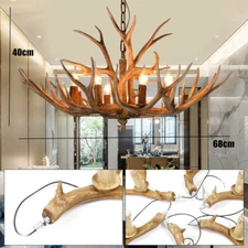Antler Chandelier 6 Light Deer Horn Hanging Lamp Pendant Light Ceiling Fixture