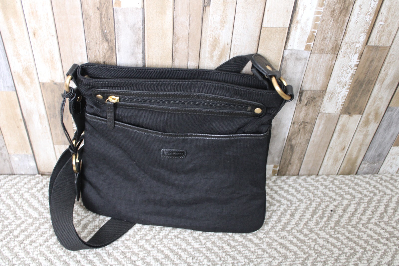 Ellington Black Nylon Crossbody Bag Gem