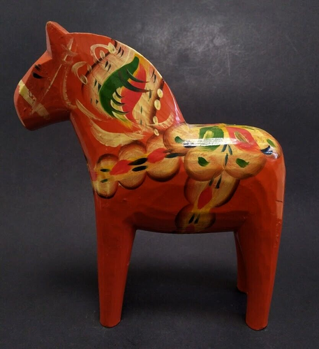 Vintage Dala Horse Large Red Wooden Sweden Collectible Dalarna Figurine - Picture 2 of 19