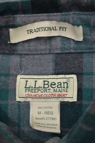 LL Bean Chamois Plaid Flannel Mens M Multicolor Plaid Traditional Fit 277981 - Picture 5 of 10