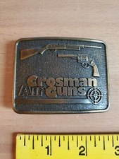 Crosman Air Guns Belt Buckle Century Canada Pistol Rifle Target Western Vintage