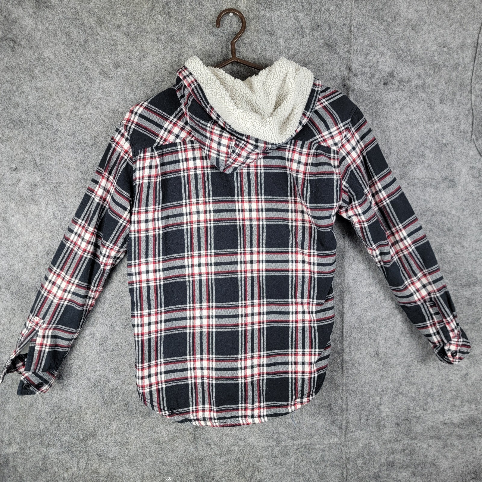 Boston Traders Women's Small Sherpa Lined Flannel Jacket Hooded Plaid | eBay