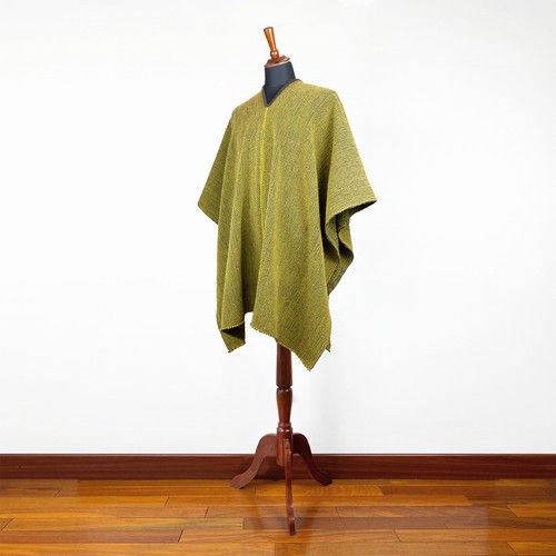 LLAMA WOOL SERAPE PONCHO MENS WOMANS UNISEX PULLOVER SWEATER JACKET CAMO - Picture 4 of 10