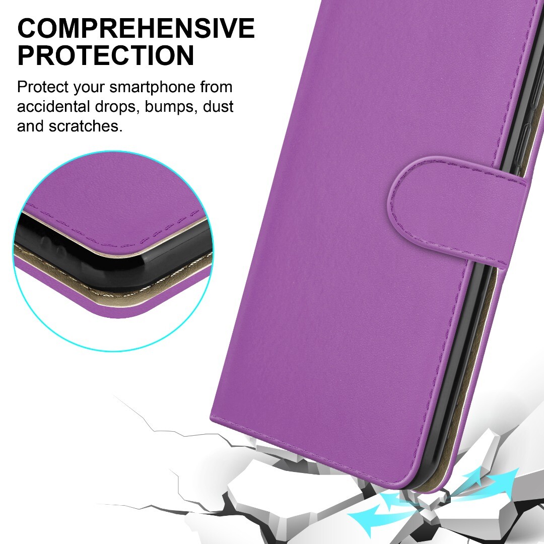 For Nokia C12 Leather Phone Case Wallet, Built In Magnetic