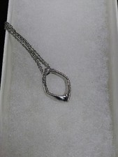 Sterling Silver 18" Double Strand Chain With A Diamond Accent Pendant 4.8 Grams