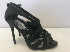 Womens 7 Badgley Mischka Black Sparkle Heels Medium