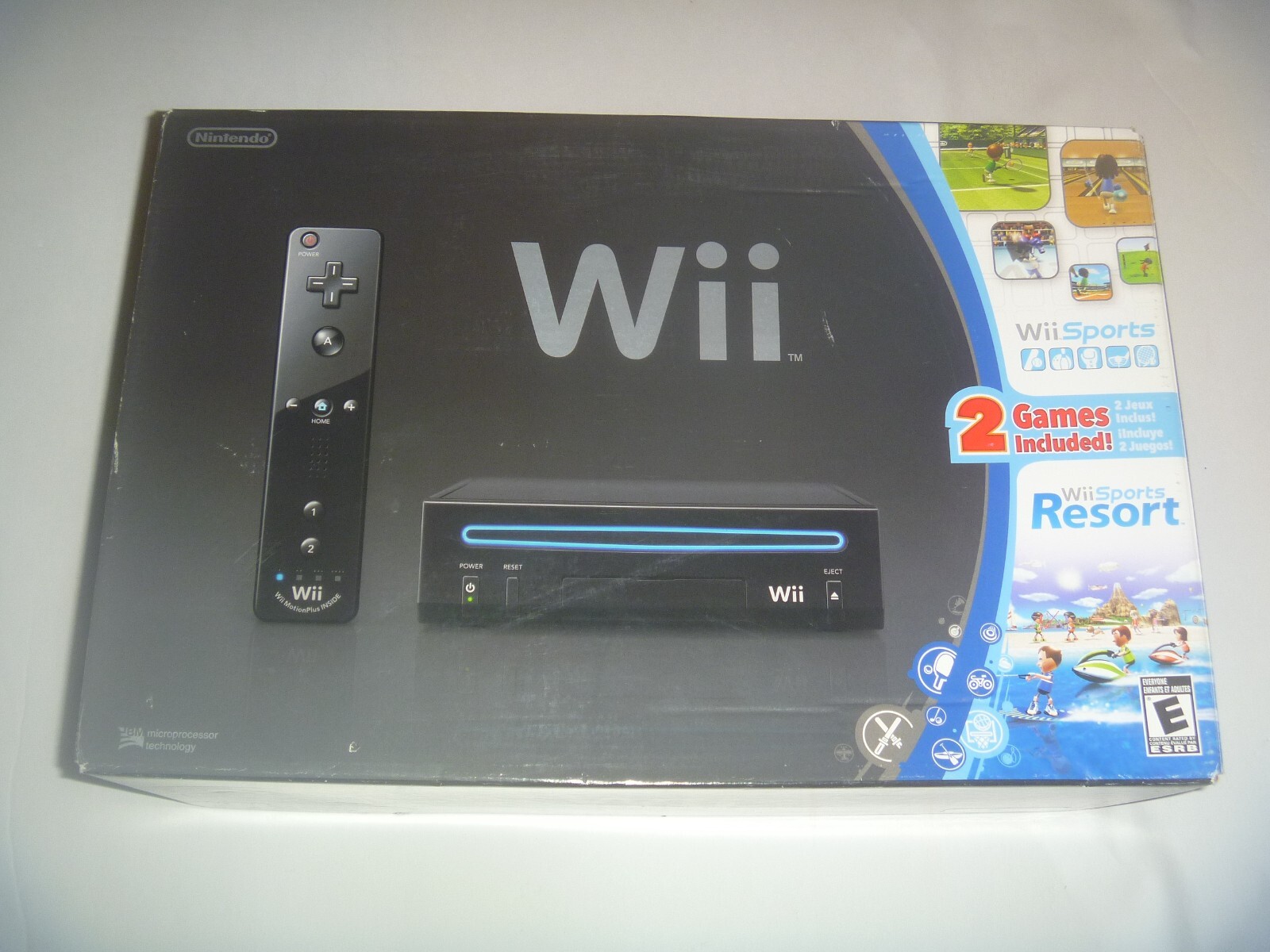 Nintendo Wii Black Console System Complete In Box Wii Sports & Resort Game Set