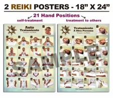 4 Posters 18"x24" Reiki Therapy 21 Hand Positions (Auto Treatment and to Others)