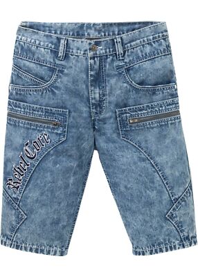 Bermuda-Shorts aus Denim in Regular Fit Gr. W30 Medium Blue Herrenbermuda Neu