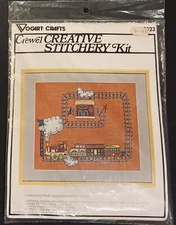 NOS 1977 Vogart Choo Choo Train Crafts Crewel Creative Stitchery Kit 2523 14x11"