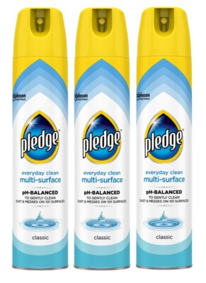 (3 Ct) Pledge Everyday Clean Multi-Surface Aerosol Classic 250 ml