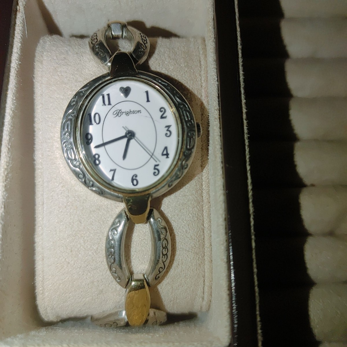 Brighton Watch Alta Womens Silver Gold Tone Heart Design 